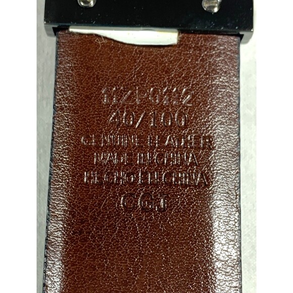 Izod Men's Belt Black or Brown Size 40 Genuine Leather Gun Metal Swivel Buckle - Picture 5 of 5